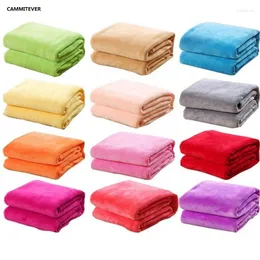 Coperte CAMMITEVER Coperta 100 Fleece da 70 cm per lancio in lavatrice in lavatrice tessile casa solida