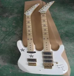 Nadir Beyaz Kramer Rs 6 Single 6string Çift Boyun Elektro Gitar Floyd Gül Köprü Kilitleme Somun Yıldız Kakma Altın Hard4937930