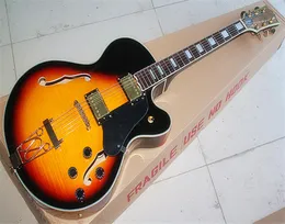 Jazz Semi Hollow Guitartobacco e Golden Hardwarespull Tremolo e HH Pickupscan são personalizados para mudar conforme necessário6431443