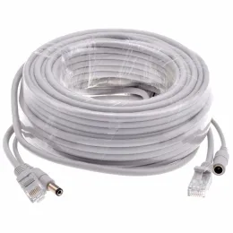 カメラ5m/10m/15m/20m/30mオプションの灰色のcat5/cat5eイーサネットケーブルRJ45 + dc電源CCTVシステムIPカメラ用LANケーブル