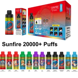 Hot Sale Sunfire Bar Bang Box 20K Puff 20000 12000 10000 9000 7000 E Cigarett Disponibel VAPE PEN 0%2%5%Uppladdningsbart batteri Förled 12 ml*3 E Liquid Cart Pod Vapers EU