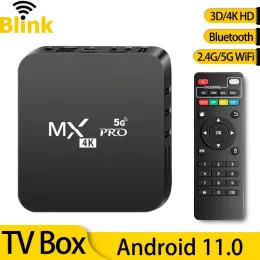 박스 브랜드 새로운 MXQ Pro Android11.0 스마트 TV 박스 2.4G 5G Wi -Fi Bluetooth Google Play YouTube 3D 4K HD 미디어 플레이어 8G 128GB Set Top Box