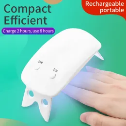 Waffen schnurloser 6W weißer Mini -Nagel Trockner uv LED -Lampe Tragbare Nagel Lampen -Kunstwerkzeug USB -Kabel Einfinger -Lampe wiederaufladbare Lampe