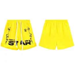 Hellstar Shorts Hell Star Pants الأوروبية والأمريكية شارع High Street Trendy Men and Women's Sports Shorts Quick Drying Shorts Instagram نفس النمط