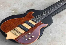 Custom Neck Through Body Ebony Fingerboard Burst Maple 6 Strings Bass Guitar 6861150