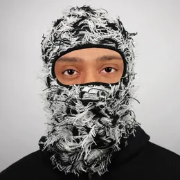 Berets 1pcs y2k tassel balaclava حاكة متبكّمة كاملة الوجه قناع التزلج على التزلج