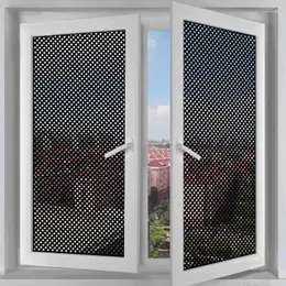 Window Stickers Self-adhesive Glass Film Perforated Mesh Self Adhesive Black Dotted One Way Privacy