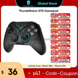 Spelkontroller Joysticks Thunderobot G70 Professional GamePad Buletooth Wireless Wired Vibration Joystick Controller för Swither PC Steam TV Q240407