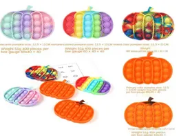 Halloween's Pumpkin Pioneer Rainbow Children Toys Sensorial Autismo Alívio do estresse Push Pop Bubble Silicone Puzel