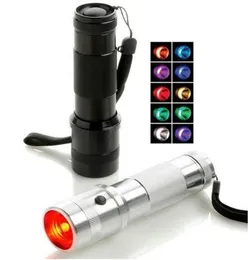 Colorshine LED RGB Color تغيير Torch Flashlight3W Aluminium Aluminy RGB Edison Multi LED LED قوس قزح من الألوان FLAS1236624