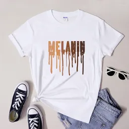 Женские рубашки Т хлопок меланин капает футболка ретро черное афро доверие вдохновение футболка
