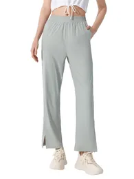 Aloyoga güneş kremi serin geniş bacak pantolonları kadınların gevşek yoga pantolonları spor ve gündelik bel yüksek belini kaplayan fitness pantolonları