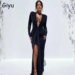 2024-25 秋冬新作  ハイブランドの Dress Black Sexy Long Sexy Giyu Deep Detail Bandage Neck, V 靴