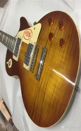 Dostawa Uaktualnia niestandardowa sklep 1959 R9 Tiger Flame LP Guitar Electric Guitar LP 59 Guitar Electric Guitars Guitarr1789376