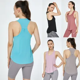 Tanques femininos esportes fitness rápido -coletes de colete yoga executando gelo seda lisa sem mangas t -shirt