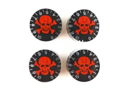 Niko 1 Zestaw 4PCS Clear Black Red Skull Crossbones Electric Guitar Knobs do LP SG Style Guitar 6503203