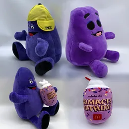 Animais de pelúcia de pelúcia Grimace Birthday Color Doll Toy Shake Cup Game Soft Mascote Pillow Gift Boy Crianças Crianças 230728