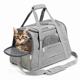 Cat Carriers Crates House Pet Sweads Sage Portable Foldable Orthable Straddle H240407