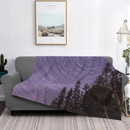 Blankets Star Trails Over The River Arrival Fashion Leisure Warm Flannel Blanket Winter Snow Cold Temperature