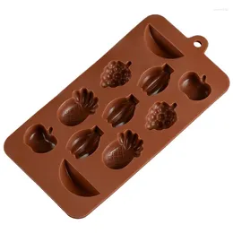 Bakningsformar 3D -fruktform Silikon Mögelkakor Dekoreringsverktyg Diy Candy Chocolate Mold Cookies Cutter Fondant Pudding Jelly