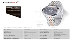 Longbo Relogio Masculino Luxury Brand Full Acciaio inossidabile Display Analog Data Quarzo Orologio Business Watch 801643384233