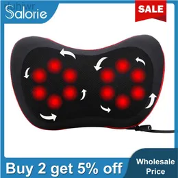 Full Body Massager 12 Head Relaxation Massage Pillow Vibrator Electric Shoulder Back Heating Kneading Infrared therapy pillow shiatsu Neck Massager 240407