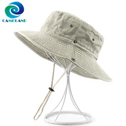 Камоланд 100% хлопковая шляпа Boonie Women Men Men Summer Upf 50 Sun Shats Мужчина Bob Panama Caps Рыбалка
