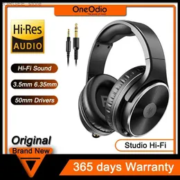 Cell Phone Earphones Oneodio Studio HI-FI Headphones High-Resolution Sound Deep Bass Wired Headset with 50mm Neodymium Drivers Ideal for Music Create Y240407