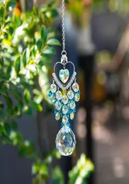 HD Cute Bling Heart w kształcie kryształowego Suncatcher Lucky wiszący wnętrz