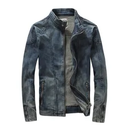 Myazhou European American Spring Men039s Baumwollständer Kragen Freizeit schlanke Jeansjacke für Menkorean Designer enge Denim Clot5238211