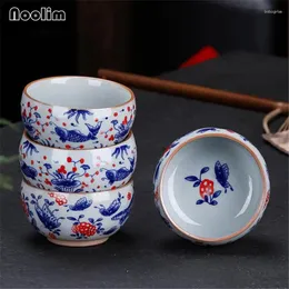 Tazze di piattini ceramica master tè tazza in porcellana dipinta a mano piccole ciotola tazze da tè retrò set bevande 130ml