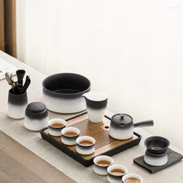 ティーウェアセットYipin Qiantang Tea Setシンプルで豪華なモダンなリビングルームオフィスセラミックトレイティーポット。