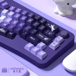 Akcesoria Crybaby Purple Gradient Keycaps Profil wiśni PBT dla układu ISO 61 64 68 75 80 81 82 83 84 87 98 104 108 Klawiatura mechaniczna