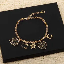 Luxury quality charm pendant bracelet necklace and waist belt heart star shape desinger in 18k gold plated have stamp box PS7660B