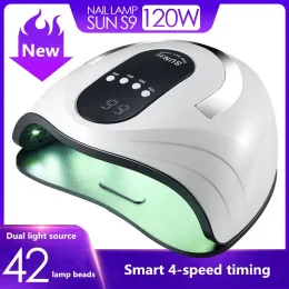 Restos Sun S9 Lâmpada UV Lâmpada LED PERNULATIVA HILG POWER 120W LUZ DO SOL DO SEL DE PERNOS PARA MANICURE Lâmpada Lâmpada de unhas