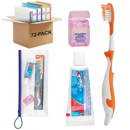 Child Dental Care Kit - 72 Pack with Toothbrush, Toothpaste, and Floss for Kids - Complete Oral Hygiene Set for Healthy Teeth and Gums