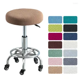 Chair Covers Round Stool Cover Fleece Bar Removable Chairs Slipcover Washable Protecor Barstool Seat Case Sillas De Oficina