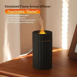 Luftfuktare med flameffekt eterisk olja diffusor tyst aroma hem doft bil uppdatera 100 ml 7 färger bränder 240407