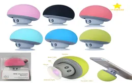 Lovely Mini Mushroom Car högtalare Subwoofer Bluetooth Wireless Speaker Silicone Sucker Telefon Tablett Computer Stand med Retail Pack2668835