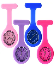 Christmas Gift Nurse Medical watch Silicone Clip Pocket Watches Fashion Nurse Brooch Fob Tunic Cover Doctor Silicon Quartz Watches3128451