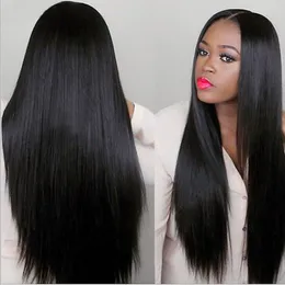 Wig Women Black Split Long Hair Hair Chemical Fiber Headapover disponível em várias cores