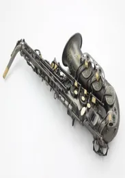 Margewate Alto Eb Tone Brass Saxofone lindo Níquel preto Bated Novo chegada e instrumentos musicais planos com acessórios de caixa4240517