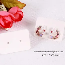 Storage Bags 100Pcs Blank Earrings Ear Studs Tag Paper Display Card Hanging Jewelry White