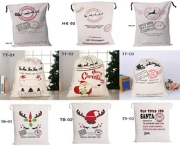 Whole 10 Styles Christmas Sacks Santa Claus Candy Apple Bags Cartoon Drawstring Sack Festival Gifts For Friends6395971