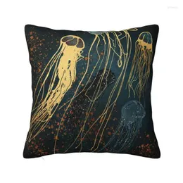 Pillow Luxury Metallic Jellyfish Pattern Throw Case Home Decorative Custom Cover 45x45cm Pillowcover For Sofa