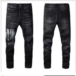 Motociclista alla moda ksubi am designer maschile jeans elastici in difficoltà in difficoltà strappata motociclettiera slim cottycle deni religione pantaloni marchio stack viola jeansye32