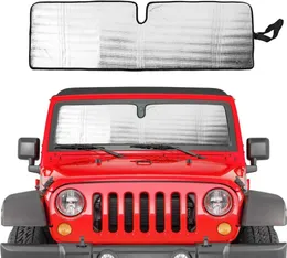 Windshield Sun Shade för 19972018 Jeep Wrangler TJ JK JKU Sunshades Heat Shield Aluminium Foil Triple Laminate Structure4726241