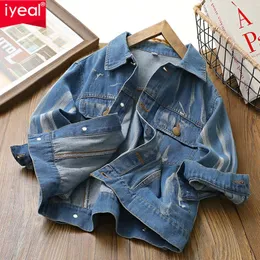 Джакеки Iyeal Children Boys Denim Jacket детская одежда детская одежда одежда весна Est Casual Classic Jean Outwear 3-12Y