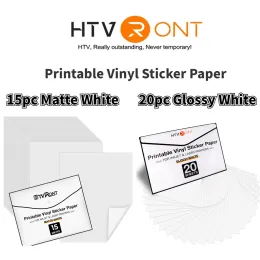 Filme htvront 15/20 Blätter 11x8.5in Matt Glossy Printable Vinyl Aufkleber Papier A4 Selfadhäsive Kopierpapier für Tintenstrahllaserdrucker