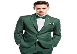 Nowy przylot Tuxedos One Button Dark Green Notch Groomsmen Man Suit Mens Wedding Suits Kurtka Pantstie 4402377492